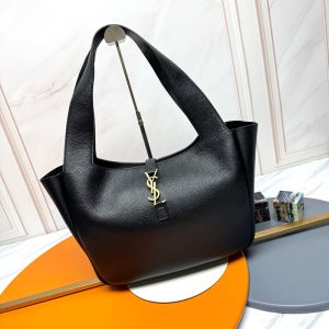Saint Laurent LE 5 A 7 Bea Tote In Grained Leather Black/Gold