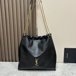 Saint Laurent Jamie Pochon In Lambskin Black/Gold