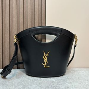 Saint Laurent Mini Celia Tote In Smooth Leather Black/Gold