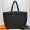 Saint Laurent Logo Signature Tote In Raffia Black