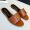 Saint Laurent Monogram Slides Women Matelasse Leather Brown/Gold