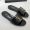 Saint Laurent Monogram Slides Women Stone Grain Leather Black/Gold