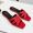 Saint Laurent Tribute Slides Women Grained Leather Red