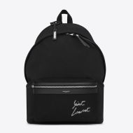 Saint Laurent City Backpack In Logo Signature Canvas Black