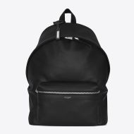 Saint Laurent City Backpack In Matte Leather Black