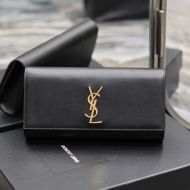 Saint Laurent Kate Clutch In Smooth Leather Black/Gold