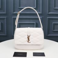 Saint Laurent LE 57 Hobo Bag In Quilted Lambskin White/Gold
