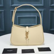 Saint Laurent Le 5 A 7 Hobo Bag In Smooth Leather Apricot/Gold