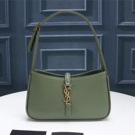 Saint Laurent Le 5 A 7 Hobo Bag In Smooth Leather Green/Gold