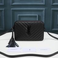 Saint Laurent Lou Camera Bag In Matelasse Leather Black