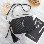 Saint Laurent Lou Camera Bag In Matelasse Leather Black/Silver