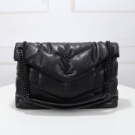 Saint Laurent Medium Loulou Puffer Bag In Quilted Lambskin Black