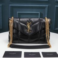 Saint Laurent Small Loulou Puffer Bag In Quilted Lambskin Black/Gold