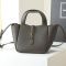 Saint Laurent Baby LE 5 A 7 Bea Tote In Grained Leather Olive/Gold