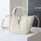 Saint Laurent Baby LE 5 A 7 Bea Tote In Grained Leather White/Gold