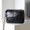 Saint Laurent Baby Niki Bag In Crinkled Vintage Leather Black/Gold