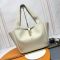 Saint Laurent LE 5 A 7 Bea Tote In Grained Leather White/Gold
