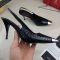 Saint Laurent Blade Slingback Pumps Women Stone Grain Leather Black