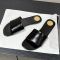 Saint Laurent Carlyle Slides Women Glazed Leather Black