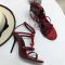 Saint Laurent Cassandra Stiletto Sandals Women Patent Leather Red
