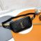 Saint Laurent Cassandre Belt Bag In Lambskin Black/Gold