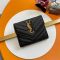Saint Laurent Cassandre Compact Trifold Wallet In Matelasse Grain De Poudre Leather Black/Gold