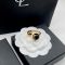 Saint Laurent Cassandre Pearl and Ball Ring In Metal Gold/Black
