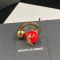 Saint Laurent Cassandre Pearl and Ball Ring In Metal Gold/Red