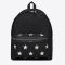 Saint Laurent City Backpack In Stars Embroidered Canvas Black/White