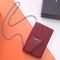 Saint Laurent Classic Cassandre Chain Wallet In Grain De Poudre Leather Red/Silver