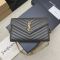 Saint Laurent Classic Cassandre Chain Wallet In Quilted Lambskin Marble/Gold
