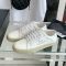 Saint Laurent Court Classic Sneakers Unisex Embroidered Leather with Silver Logo White/Silver