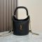 Saint Laurent Gaby Bucket Bag In Diamond-Quilted Lambskin Black/Gold