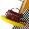 Saint Laurent Gaby Vanity Bag In Diamond-Quilted Patent Leather Red/Gold