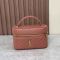 Saint Laurent Gaby Vanity Bag In Diamond-Quilted Lambskin Coral/Gold