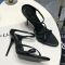 Saint Laurent Gippy Strappy Sandals with Elasticized Strap Women Smooth Leather Black