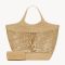 Saint Laurent Icare Shopping Bag In Raffia Beige/Gold