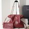 Saint Laurent Jamie Shopping Bag In Lambskin Burgundy/Gold