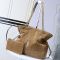 Saint Laurent Jamie Shopping Bag In Suede Beige/Gold