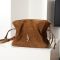 Saint Laurent Jamie Shoulder Pouch In Suede Brown/Gold