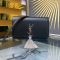 Saint Laurent Kate Tassel Chain Wallet In Smooth Calfskin Black/Silver