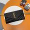 Saint Laurent Large Cassandre Flap Wallet In Matelasse Grain De Poudre Leather Black/Gold