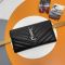 Saint Laurent Large Cassandre Flap Wallet In Matelasse Grain De Poudre Leather Black/Silver