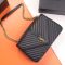 Saint Laurent Large College Chain Bag In Quilted Leather Black/Gold