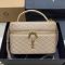 Saint Laurent Large Gaby Vanity Bag In Diamond-Quilted Lambskin Apricot/Gold
