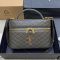 Saint Laurent Large Gaby Vanity Bag In Diamond-Quilted Lambskin Olive/Gold