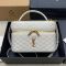 Saint Laurent Large Gaby Vanity Bag In Diamond-Quilted Lambskin White/Gold