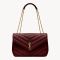 Saint Laurent Large Loulou Chain Bag In Matelasse Lambskin Burgundy/Gold