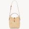 Saint Laurent Le 37 Bucket Bag In Raffia and Calfskin Beige/Gold