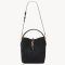 Saint Laurent Le 37 Bucket Bag In Raffia and Calfskin Black/Gold